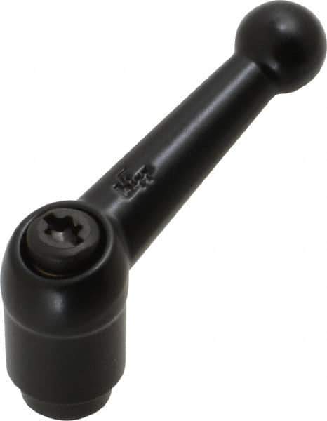 KIPP - #10-24, 0.51" Hub Diam, Zinc Die Cast (Steel Components) Tapped Adjustable Clamping Lever - 1.81" OAL, 1.28" High, 0.35" Hole Depth - Industrial Tool & Supply