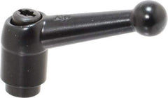 KIPP - 1/4-20, 0.51" Hub Diam, Zinc Die Cast (Steel Components) Tapped Adjustable Clamping Lever - 1.81" OAL, 1.28" High, 0.35" Hole Depth - Industrial Tool & Supply