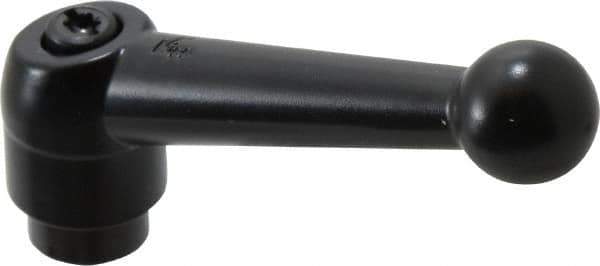 KIPP - M8 x 1.25, 18mm Hub Diam, Zinc Die Cast (Steel Components) Tapped Adjustable Clamping Lever - 73mm OAL, 45.5mm High, 12mm Hole Depth - Industrial Tool & Supply