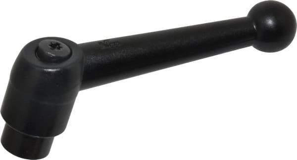 KIPP - 3/8-16, 0.83" Hub Diam, Zinc Die Cast (Steel Components) Tapped Adjustable Clamping Lever - 3.54" OAL, 2.26" High, 0.55" Hole Depth - Industrial Tool & Supply