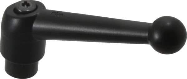 KIPP - M10 x 1.5, 21mm Hub Diam, Zinc Die Cast (Steel Components) Tapped Adjustable Clamping Lever - 90mm OAL, 57.5mm High, 14mm Hole Depth - Industrial Tool & Supply