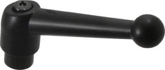 KIPP - M10 x 1.5, 21mm Hub Diam, Zinc Die Cast (Steel Components) Tapped Adjustable Clamping Lever - 90mm OAL, 57.5mm High, 14mm Hole Depth - Industrial Tool & Supply