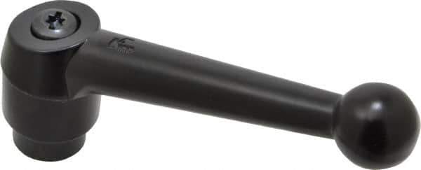 KIPP - 5/8-11, 1.18" Hub Diam, Zinc Die Cast (Steel Components) Tapped Adjustable Clamping Lever - 4.96" OAL, 3.11" High, 0.91" Hole Depth - Industrial Tool & Supply