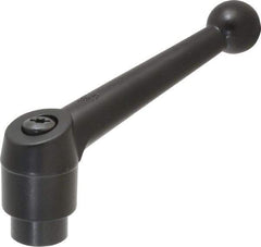 KIPP - M12 x 1.75, 30mm Hub Diam, Zinc Die Cast (Steel Components) Tapped Adjustable Clamping Lever - 126mm OAL, 79mm High, 23mm Hole Depth - Industrial Tool & Supply