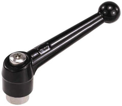 KIPP - M8 x 1.25, 21mm Hub Diam, Zinc Die Cast (Stainless Steel Components) Tapped Adjustable Clamping Lever - 90mm OAL, 57.5mm High, 14mm Hole Depth - Industrial Tool & Supply