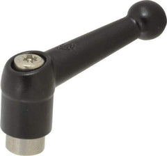 KIPP - M6 x 1.0, 13mm Hub Diam, Zinc Die Cast (Stainless Steel Components) Tapped Adjustable Clamping Lever - 46mm OAL, 32.5mm High, 9mm Hole Depth - Industrial Tool & Supply
