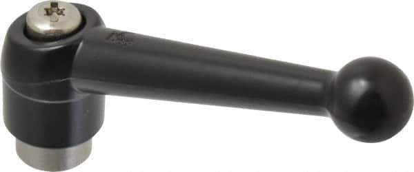 KIPP - 3/8-16, 0.98" Hub Diam, Zinc Die Cast (Stainless Steel Components) Tapped Adjustable Clamping Lever - 4-1/4" OAL, 2.64" High, 0.67" Hole Depth - Industrial Tool & Supply