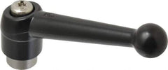 KIPP - 3/8-16, 0.98" Hub Diam, Zinc Die Cast (Stainless Steel Components) Tapped Adjustable Clamping Lever - 4-1/4" OAL, 2.64" High, 0.67" Hole Depth - Industrial Tool & Supply
