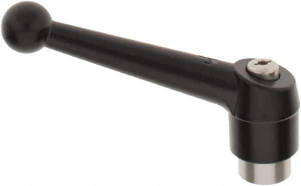 KIPP - M16 x 2.0, 30mm Hub Diam, Zinc Die Cast (Stainless Steel Components) Tapped Adjustable Clamping Lever - 126mm OAL, 79mm High, 23mm Hole Depth - Industrial Tool & Supply