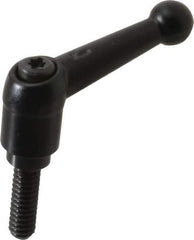 KIPP - 1/4-20, 13mm Hub Diam, Zinc Die Cast (Steel Components) Threaded Stud Adjustable Clamping Lever - 0.79" Stud Length, 46mm OAL, 32.5mm High - Industrial Tool & Supply