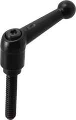KIPP - 1/4-20, 13mm Hub Diam, Zinc Die Cast (Steel Components) Threaded Stud Adjustable Clamping Lever - 1.18" Stud Length, 46mm OAL, 32.5mm High - Industrial Tool & Supply
