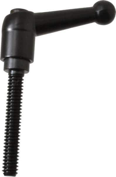 KIPP - 1/4-20, 13mm Hub Diam, Zinc Die Cast (Steel Components) Threaded Stud Adjustable Clamping Lever - 1.57" Stud Length, 46mm OAL, 32.5mm High - Industrial Tool & Supply