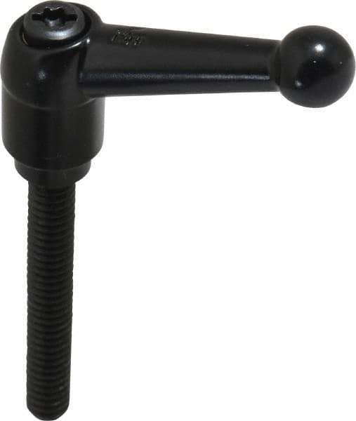 KIPP - 1/4-20, 13mm Hub Diam, Zinc Die Cast (Steel Components) Threaded Stud Adjustable Clamping Lever - 1.77" Stud Length, 46mm OAL, 32.5mm High - Industrial Tool & Supply