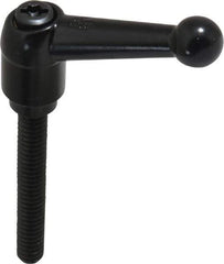 KIPP - 1/4-20, 13mm Hub Diam, Zinc Die Cast (Steel Components) Threaded Stud Adjustable Clamping Lever - 1.77" Stud Length, 46mm OAL, 32.5mm High - Industrial Tool & Supply