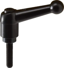 KIPP - M x 5 x 0.8, 13mm Hub Diam, Zinc Die Cast (Steel Components) Metric Threaded Stud Adjustable Clamping Lever - 20mm Stud Length, 46mm OAL, 32.5mm High - Industrial Tool & Supply