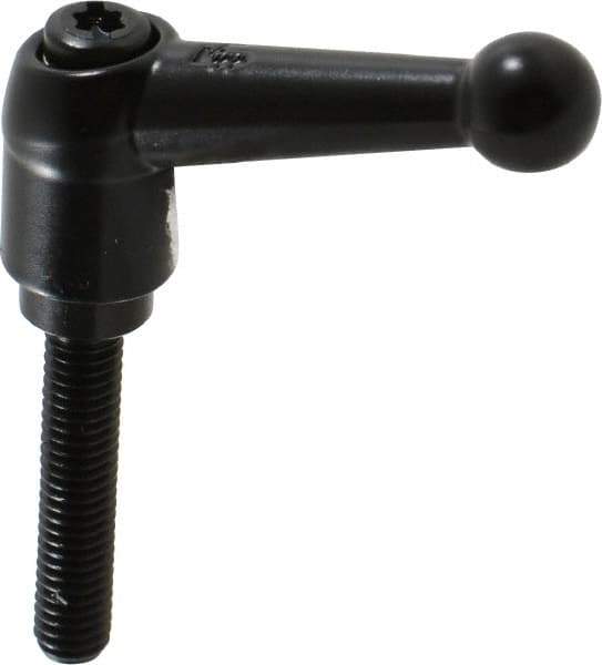 KIPP - M6 x 1.0, 13mm Hub Diam, Zinc Die Cast (Steel Components) Metric Threaded Stud Adjustable Clamping Lever - 30mm Stud Length, 46mm OAL, 32.5mm High - Industrial Tool & Supply