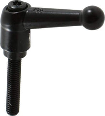 KIPP - M6 x 1.0, 13mm Hub Diam, Zinc Die Cast (Steel Components) Metric Threaded Stud Adjustable Clamping Lever - 30mm Stud Length, 46mm OAL, 32.5mm High - Industrial Tool & Supply