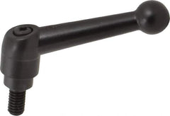 KIPP - 5/16-18, 0.71" Hub Diam, Zinc Die Cast (Steel Components) Threaded Stud Adjustable Clamping Lever - 0.59" Stud Length, 2.87" OAL, 1.79" High - Industrial Tool & Supply
