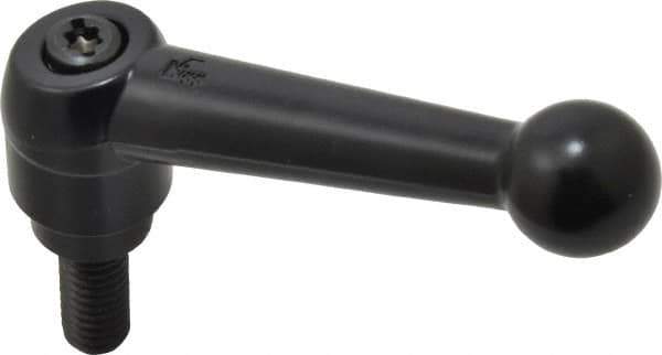 KIPP - 5/16-18, 0.71" Hub Diam, Zinc Die Cast (Steel Components) Threaded Stud Adjustable Clamping Lever - 0.79" Stud Length, 2.87" OAL, 1.79" High - Industrial Tool & Supply