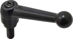 KIPP - 5/16-18, 0.71" Hub Diam, Zinc Die Cast (Steel Components) Threaded Stud Adjustable Clamping Lever - 0.79" Stud Length, 2.87" OAL, 1.79" High - Industrial Tool & Supply