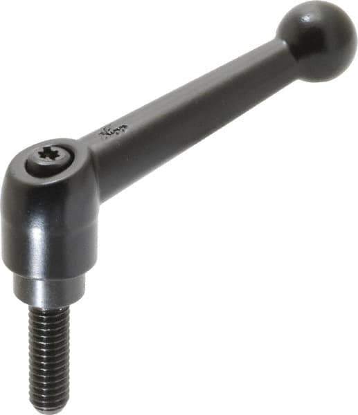 KIPP - 5/16-18, 0.71" Hub Diam, Zinc Die Cast (Steel Components) Threaded Stud Adjustable Clamping Lever - 0.98" Stud Length, 2.87" OAL, 1.79" High - Industrial Tool & Supply