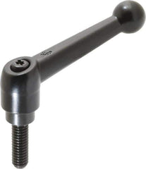 KIPP - 5/16-18, 0.71" Hub Diam, Zinc Die Cast (Steel Components) Threaded Stud Adjustable Clamping Lever - 0.98" Stud Length, 2.87" OAL, 1.79" High - Industrial Tool & Supply