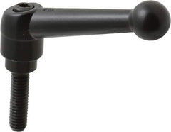 KIPP - 5/16-18, 0.71" Hub Diam, Zinc Die Cast (Steel Components) Threaded Stud Adjustable Clamping Lever - 1.18" Stud Length, 2.87" OAL, 1.79" High - Industrial Tool & Supply