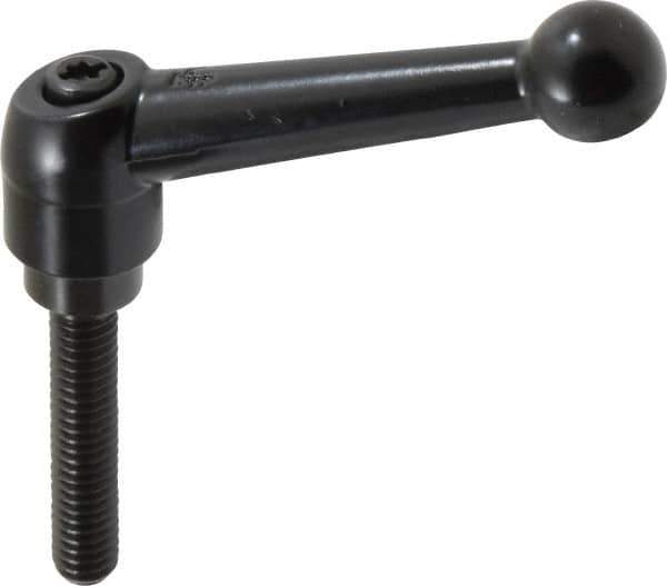 KIPP - 5/16-18, 0.71" Hub Diam, Zinc Die Cast (Steel Components) Threaded Stud Adjustable Clamping Lever - 1.57" Stud Length, 2.87" OAL, 1.79" High - Industrial Tool & Supply