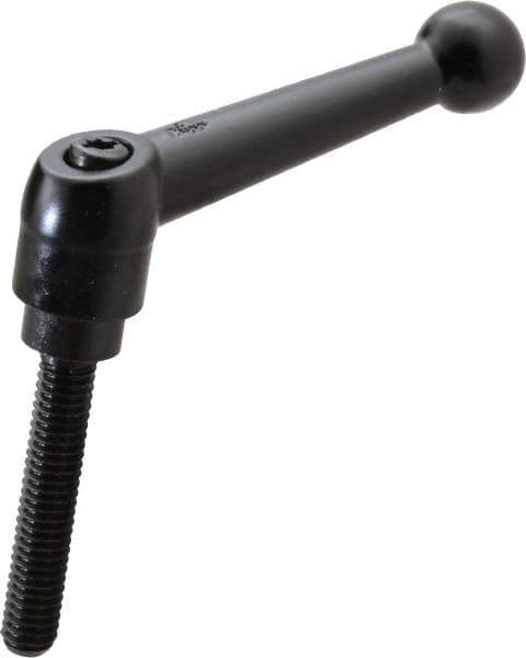 KIPP - 5/16-18, 0.71" Hub Diam, Zinc Die Cast (Steel Components) Threaded Stud Adjustable Clamping Lever - 1.77" Stud Length, 2.87" OAL, 1.79" High - Industrial Tool & Supply