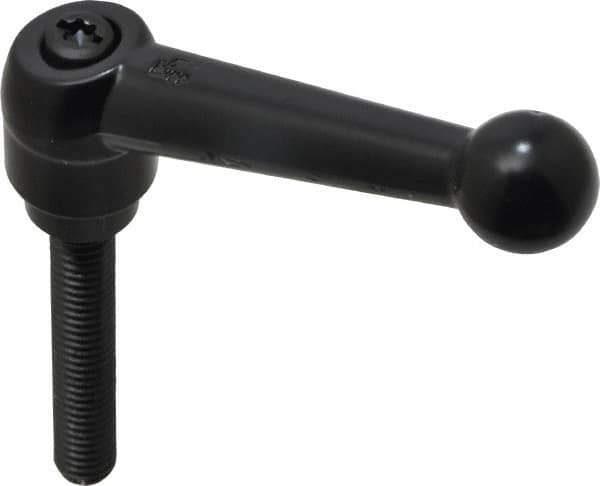 KIPP - 5/16-18, 0.71" Hub Diam, Zinc Die Cast (Steel Components) Threaded Stud Adjustable Clamping Lever - 1.97" Stud Length, 2.87" OAL, 1.79" High - Industrial Tool & Supply