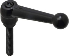 KIPP - 5/16-18, 0.71" Hub Diam, Zinc Die Cast (Steel Components) Threaded Stud Adjustable Clamping Lever - 1.97" Stud Length, 2.87" OAL, 1.79" High - Industrial Tool & Supply