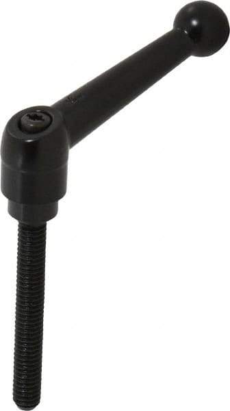 KIPP - 5/16-18, 0.71" Hub Diam, Zinc Die Cast (Steel Components) Threaded Stud Adjustable Clamping Lever - 2.36" Stud Length, 2.87" OAL, 1.79" High - Industrial Tool & Supply