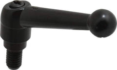 KIPP - 3/8-16, 0.71" Hub Diam, Zinc Die Cast (Steel Components) Threaded Stud Adjustable Clamping Lever - 0.59" Stud Length, 2.87" OAL, 1.79" High - Industrial Tool & Supply