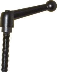 KIPP - 3/8-16, 0.71" Hub Diam, Zinc Die Cast (Steel Components) Threaded Stud Adjustable Clamping Lever - 1.97" Stud Length, 2.87" OAL, 1.79" High - Industrial Tool & Supply