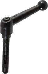 KIPP - 3/8-16, 0.71" Hub Diam, Zinc Die Cast (Steel Components) Threaded Stud Adjustable Clamping Lever - 2.36" Stud Length, 2.87" OAL, 1.79" High - Industrial Tool & Supply