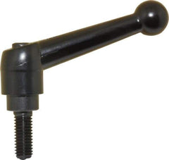 KIPP - M8 x 1.25, 18mm Hub Diam, Zinc Die Cast (Steel Components) Metric Threaded Stud Adjustable Clamping Lever - 20mm Stud Length, 73mm OAL, 45.5mm High - Industrial Tool & Supply