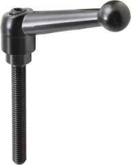 KIPP - M8 x 1.25, 18mm Hub Diam, Zinc Die Cast (Steel Components) Metric Threaded Stud Adjustable Clamping Lever - 60mm Stud Length, 73mm OAL, 45.5mm High - Industrial Tool & Supply