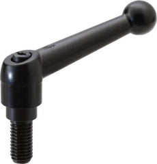 KIPP - M10 x 1.5, 18mm Hub Diam, Zinc Die Cast (Steel Components) Metric Threaded Stud Adjustable Clamping Lever - 20mm Stud Length, 73mm OAL, 45.5mm High - Industrial Tool & Supply