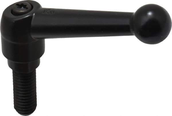 KIPP - M10 x 1.5, 18mm Hub Diam, Zinc Die Cast (Steel Components) Metric Threaded Stud Adjustable Clamping Lever - 25mm Stud Length, 73mm OAL, 45.5mm High - Industrial Tool & Supply