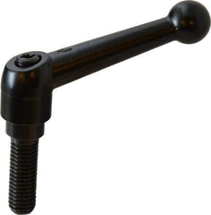 KIPP - M10 x 1.5, 18mm Hub Diam, Zinc Die Cast (Steel Components) Metric Threaded Stud Adjustable Clamping Lever - 30mm Stud Length, 73mm OAL, 45.5mm High - Industrial Tool & Supply