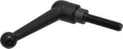 KIPP - 3/8-16, 0.83" Hub Diam, Zinc Die Cast (Steel Components) Threaded Stud Adjustable Clamping Lever - 1.57" Stud Length, 3.54" OAL, 2.26" High - Industrial Tool & Supply