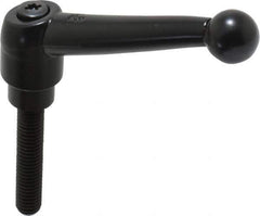 KIPP - 3/8-16, 0.83" Hub Diam, Zinc Die Cast (Steel Components) Threaded Stud Adjustable Clamping Lever - 1.97" Stud Length, 3.54" OAL, 2.26" High - Industrial Tool & Supply