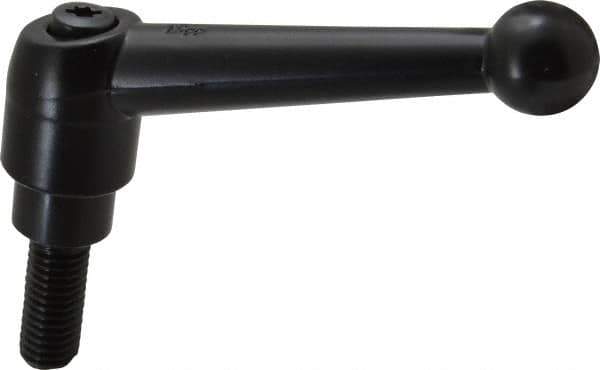 KIPP - M10 x 1.5, 21mm Hub Diam, Zinc Die Cast (Steel Components) Metric Threaded Stud Adjustable Clamping Lever - 25mm Stud Length, 90mm OAL, 57.5mm High - Industrial Tool & Supply