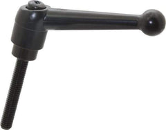 KIPP - 3/8-16, 0.98" Hub Diam, Zinc Die Cast (Steel Components) Threaded Stud Adjustable Clamping Lever - 2.36" Stud Length, 4-1/4" OAL, 2.64" High - Industrial Tool & Supply