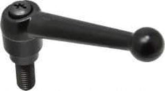 KIPP - 1/2-13, 0.98" Hub Diam, Zinc Die Cast (Steel Components) Threaded Stud Adjustable Clamping Lever - 1.18" Stud Length, 4-1/4" OAL, 2.64" High - Industrial Tool & Supply