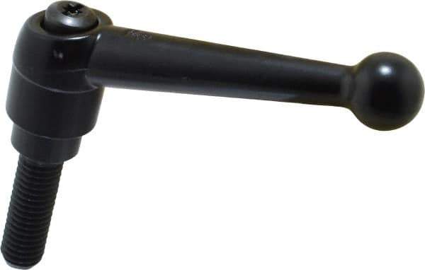 KIPP - 1/2-13, 0.98" Hub Diam, Zinc Die Cast (Steel Components) Threaded Stud Adjustable Clamping Lever - 1.57" Stud Length, 4-1/4" OAL, 2.64" High - Industrial Tool & Supply
