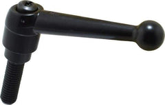 KIPP - 1/2-13, 0.98" Hub Diam, Zinc Die Cast (Steel Components) Threaded Stud Adjustable Clamping Lever - 1.57" Stud Length, 4-1/4" OAL, 2.64" High - Industrial Tool & Supply