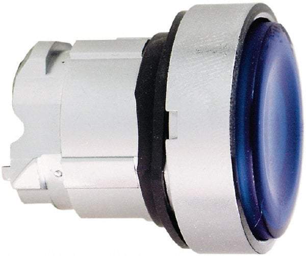 Schneider Electric - 22mm Mount Hole, Flush, Pushbutton Switch Only - Round, Blue Pushbutton, Nonilluminated, Momentary (MO) - Industrial Tool & Supply