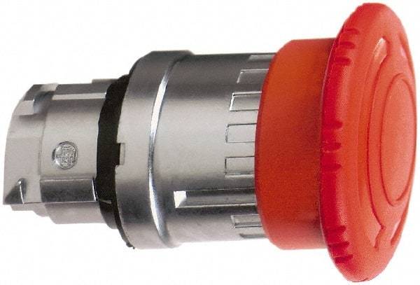 Schneider Electric - 22mm Mount Hole, Extended Mushroom Head, Pushbutton Switch Only - Round, Red Pushbutton, Maintained (MA), Momentary (MO) - Industrial Tool & Supply