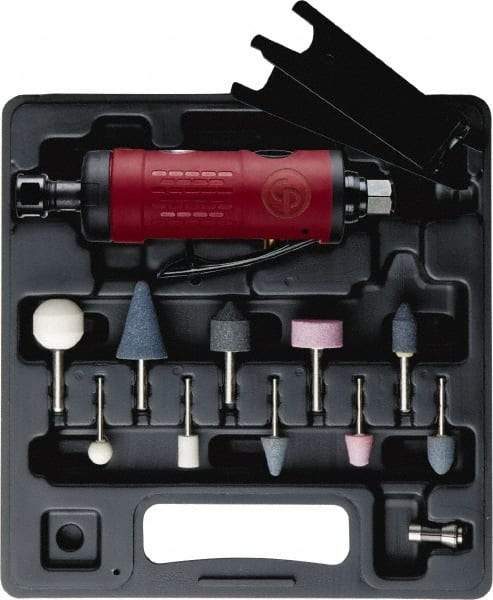 Chicago Pneumatic - 1/4 Inch Spindle, 23.1 CFM, Straight Die Grinder Kit - 90 psi Air Pressure - Industrial Tool & Supply